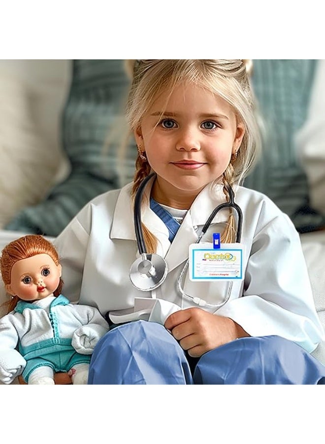 Bukela Doctor Costume for Kids With Stethoscope Lab Coat Career Day Costume Halloween Dress Up For Boys Girls 3-12 - Image 3